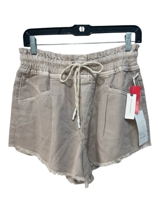 Pilcro Size M Taupe Beige Cotton Denim Cut off Elastic Waist Drawstring Shorts Taupe Beige / M