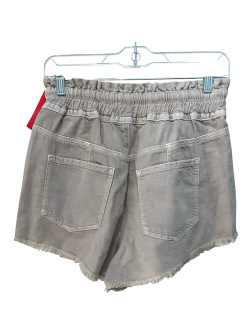 Pilcro Size S Taupe Beige Cotton Denim Cut off Elastic Waist Drawstring Shorts Taupe Beige / S