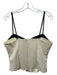 Reformation Size 12 Cream White & Black Polyester Blend Spaghetti Strap Top Cream White & Black / 12