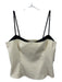 Reformation Size 12 Cream White & Black Polyester Blend Spaghetti Strap Top Cream White & Black / 12