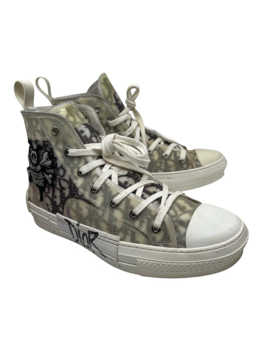 Christian Dior Shoe Size 42 AS IS White & Black High Top Lace Up Sneaker Shoes White & Black / 42
