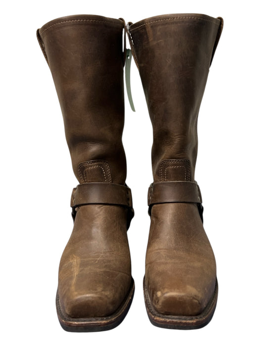 Frye Shoe Size 9.5 Brown Leather Square Toe Buckle Detail Mid Calf Western Boots Brown / 9.5