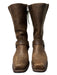 Frye Shoe Size 9.5 Brown Leather Square Toe Buckle Detail Mid Calf Western Boots Brown / 9.5