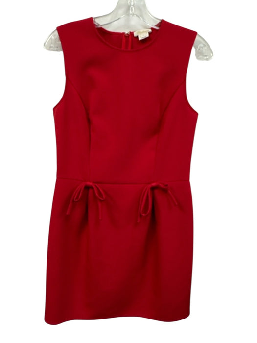 Shoshanna Size S / 6 Red Polyester Blend Sleeveless Bow Detail Back Zip Dress Red / S / 6