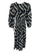 Hunter Bell Size S Black, Blue & Cream Cotton Tie Dye Print Chevron Dress Black, Blue & Cream / S
