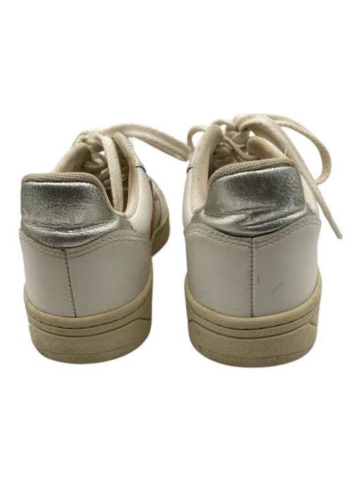 Veja Shoe Size 37 White & Gold Leather Upper Perforated Round Toe Sneakers White & Gold / 37