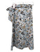 Ann Mashburn Size S Cream, Brown & Blue Polyester Pleated Floral Midi Wrap Skirt Cream, Brown & Blue / S