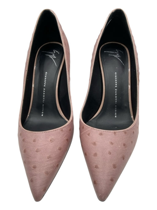 Giuseppe Zanotti Shoe Size 37.5 Lilac Purple Leather Ostrich Embossed Pumps Lilac Purple / 37.5