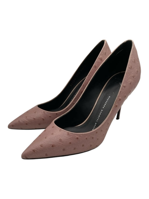 Giuseppe Zanotti Shoe Size 37.5 Lilac Purple Leather Ostrich Embossed Pumps Lilac Purple / 37.5