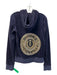 Juicy Couture Size L Navy Cotton & Polyester Velvet Rhinestone Sweater Navy / L
