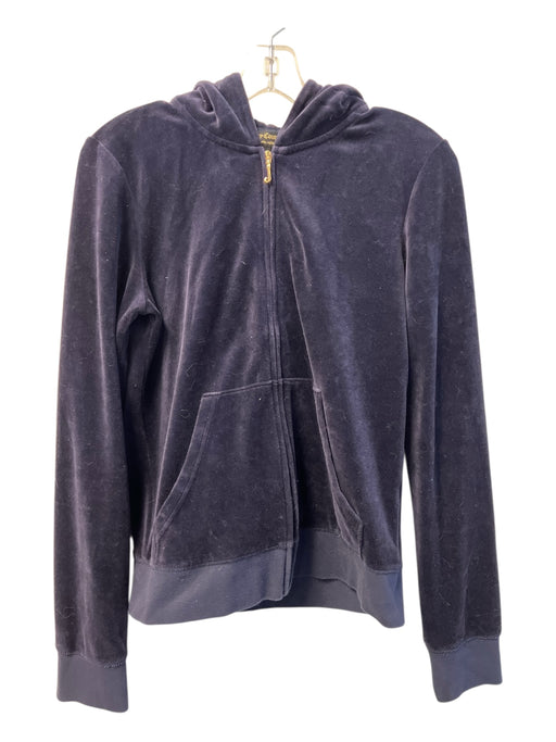 Juicy Couture Size L Navy Cotton & Polyester Velvet Rhinestone Sweater Navy / L