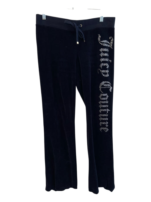 Juicy Couture Size M Navy Cotton & Polyester Velvet Rhinestone Pants Navy / M