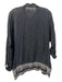 Johnny Was Size M Black Cupra Rayon Embroidered Half Button Collared Top Black / M