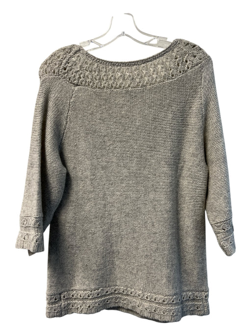 Classiques Entier Size M Gray Merino Wool & Cashmere Open Knit V Neck Top Gray / M