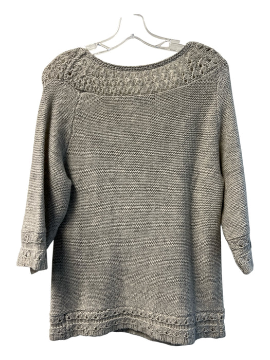 Classiques Entier Size M Gray Merino Wool & Cashmere Open Knit V Neck Top Gray / M