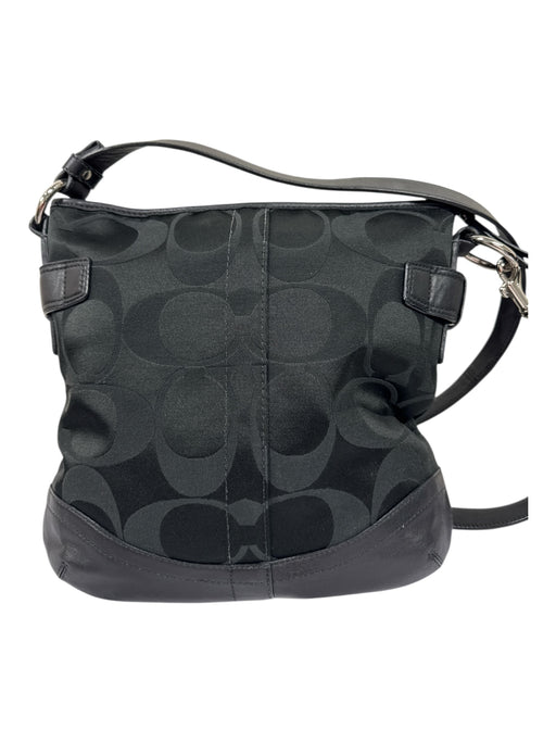 Coach Black & Gray Canvas & Leather Monogram Silver Hardware Zip closure Bag Black & Gray / S