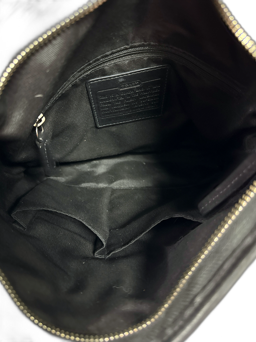 Coach Black & Gray Canvas & Leather Monogram Silver Hardware Zip closure Bag Black & Gray / S