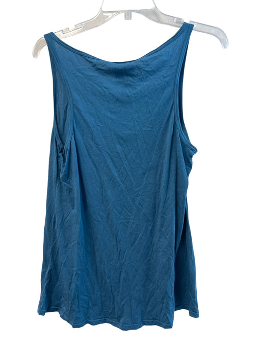 Johnny Was Size L Blue Cotton & Modal Deep V Neck Sleeveless Tank Top Blue / L