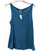 Johnny Was Size L Blue Cotton & Modal Deep V Neck Sleeveless Tank Top Blue / L