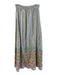 JW Los Angeles Size M Gray Linen Elastic Waist Embroidered Hem Maxi Skirt Gray / M