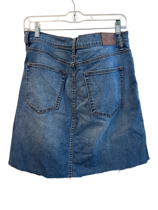 Johnny Was Size 29 Medium Wash Cotton Denim Embroidered Zip Front Skirt Medium Wash / 29