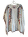 Johnny Was Size S White & Multi Linen Round Neck Short Sleeve Pintucks Top White & Multi / S