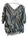 Gigi Moda Size Est S Grey & Green Silk V Neck & Back Short Sleeve Top Grey & Green / Est S