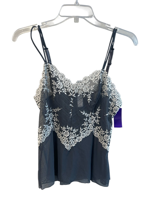 Wacoal Size L Gray Nylon & Spandex Adjustable Spaghetti Straps Lace Overlay Top Gray / L