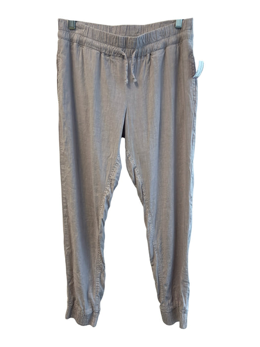 Monrow Size S Gray Linen Blend Elastic Waist Pockets Cuffed Ankle Pants Gray / S