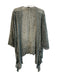 Gretty Zueger Size L Green Silk Lace Overlay Open Front 1/2 sleeve Sheer Top Green / L