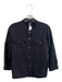 XCVI Size S Black Cotton Blend Long Sleeve chest pockets Button Front Top Black / S