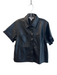 Evereve Size M Black Polyethylene Short Sleeve Fleece Lined Snap Button Top Black / M