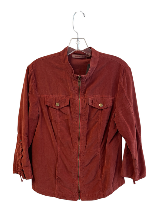 Wearables Size M Burnt Orange Cotton Corduroy Long Sleeve Lace Detail Top Burnt Orange / M