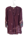 Johnny Was Size S Purple Rayon Long Sleeve Embroidered Half Button Top Purple / S