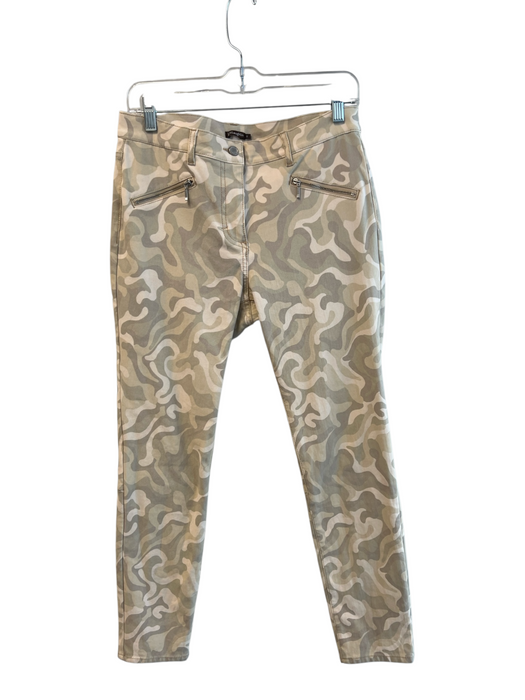 J Mclaughlin Size 8 Pink & Green Cotton Mid Rise Camoflage Zip Pocket Jeans Pink & Green / 8