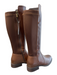 Spring Step Shoe Size 37 Brown Leather Almond Toe Elastic Paneling Boots Brown / 37