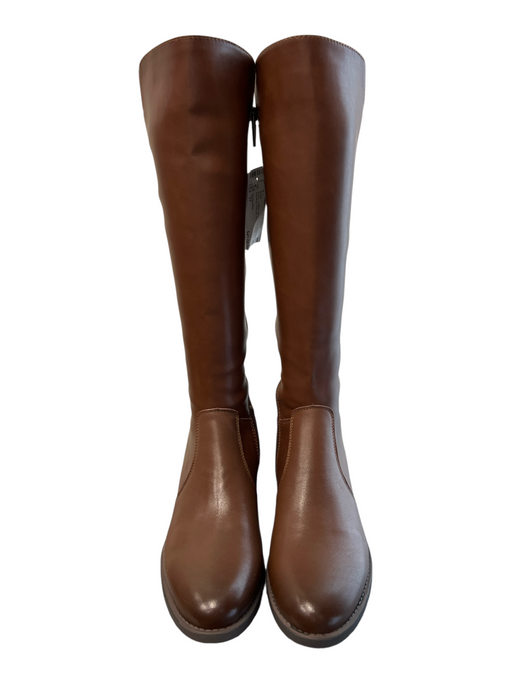 Spring Step Shoe Size 37 Brown Leather Almond Toe Elastic Paneling Boots Brown / 37