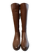 Spring Step Shoe Size 37 Brown Leather Almond Toe Elastic Paneling Boots Brown / 37