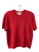 Saks Fifth Ave Size L Red 100% Cashmere Open Knit Diamond Pattern Round Neck Top Red / L