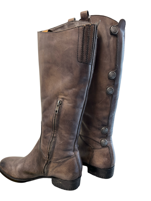 Arturo Chiang Shoe Size 6.5 Metallic Gray Leather Almond Toe Weathered Boots Metallic Gray / 6.5