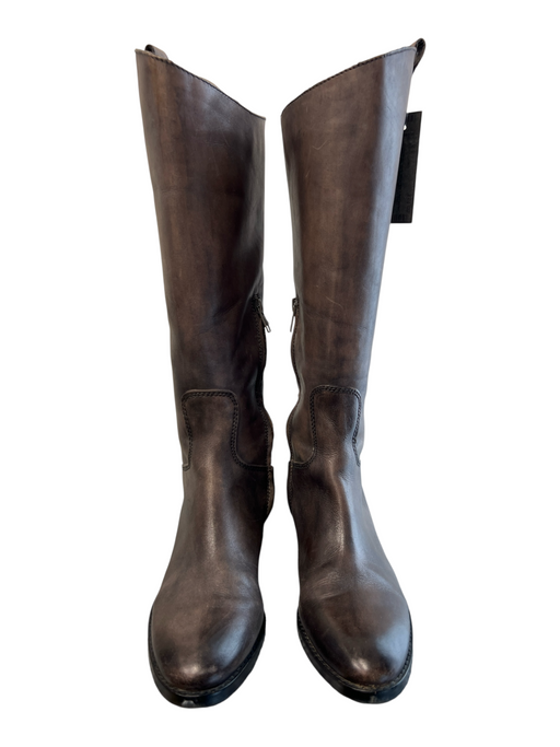 Arturo Chiang Shoe Size 6.5 Metallic Gray Leather Almond Toe Weathered Boots Metallic Gray / 6.5
