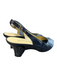 BrunoMagli Shoe Size 36.5 Blue Leather Peep Toe Slingback Animal Embossed Heels Blue / 36.5