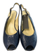 BrunoMagli Shoe Size 36.5 Blue Leather Peep Toe Slingback Animal Embossed Heels Blue / 36.5