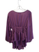 Cynthia Rowley Size L Purple Polyester Scoop Neck Half Sleeve Shirred Waist Top Purple / L