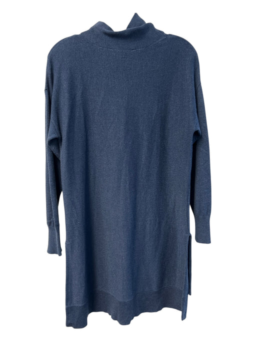 Soft Surroundings Size S Blue Acrylic Blend Knit Turtle Neck Long Sleeve Dress Blue / S