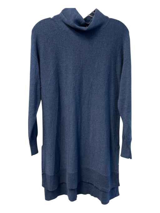 Soft Surroundings Size S Blue Acrylic Blend Knit Turtle Neck Long Sleeve Dress Blue / S