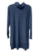 Soft Surroundings Size S Blue Acrylic Blend Knit Turtle Neck Long Sleeve Dress Blue / S