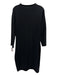 Frank & Eileen Size L Black Cotton Long Sleeve Midi Distressed Detail Dress Black / L