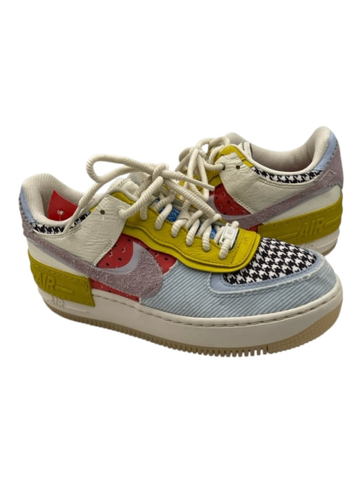 Nike Shoe Size 8.5 Light Blue, Chartreuse Green, Multi Leather Lace Up Sneakers Light Blue, Chartreuse Green, Multi / 8.5