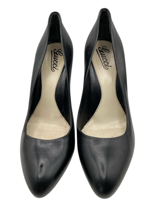 Gucci Shoe Size 9 Black & Tan Leather Marbled Heel Pointed Toe Pumps Black & Tan / 9